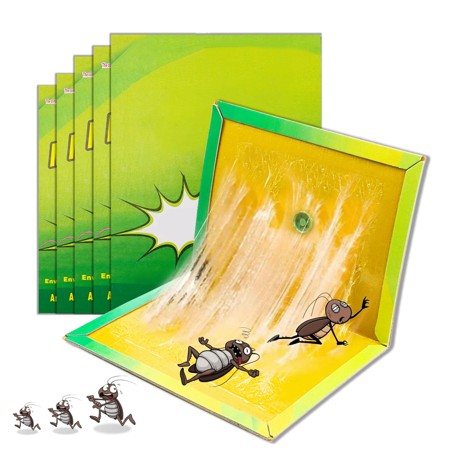 Qcdou Sticky Traps, 6 Packs Pest Sticky Pad Traps, Fungus Gnat Sticky Traps, Multi-Use Pest Sticky Pad Traps Boards, Extra Strong Sticky Glue Trap, Pest Sticky Pads for Indoor Outdoor Garden Use(B)