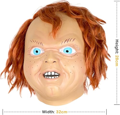 Miniatura 4 de nezababycos Máscara de Chucky para Halloween, película de terror de terror, máscara de cabeza de Chuckie, máscara espeluznante, disfraz de cosplay