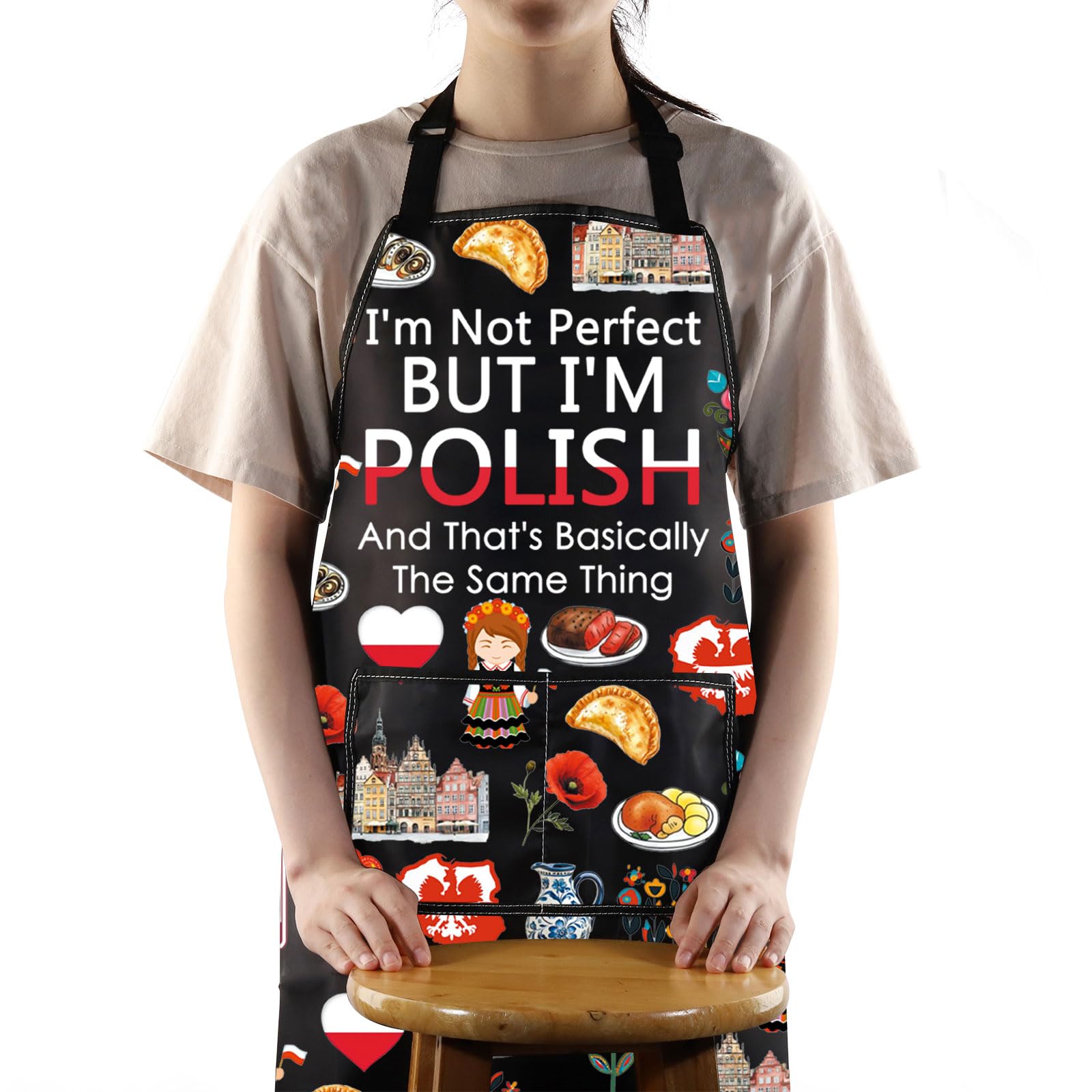 JNIAP Polish Kitchen Apron Polish Cooking Apron Poland Chef Gifts Poland Kitchen Gifts