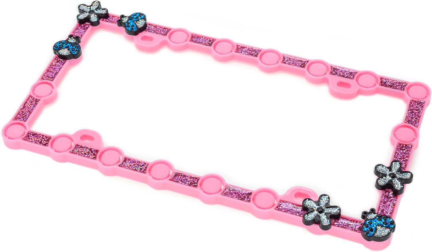 FD&D Custom License Plate Frame,Starter Kit with Silver Daisy and Blue Ladybug image 3