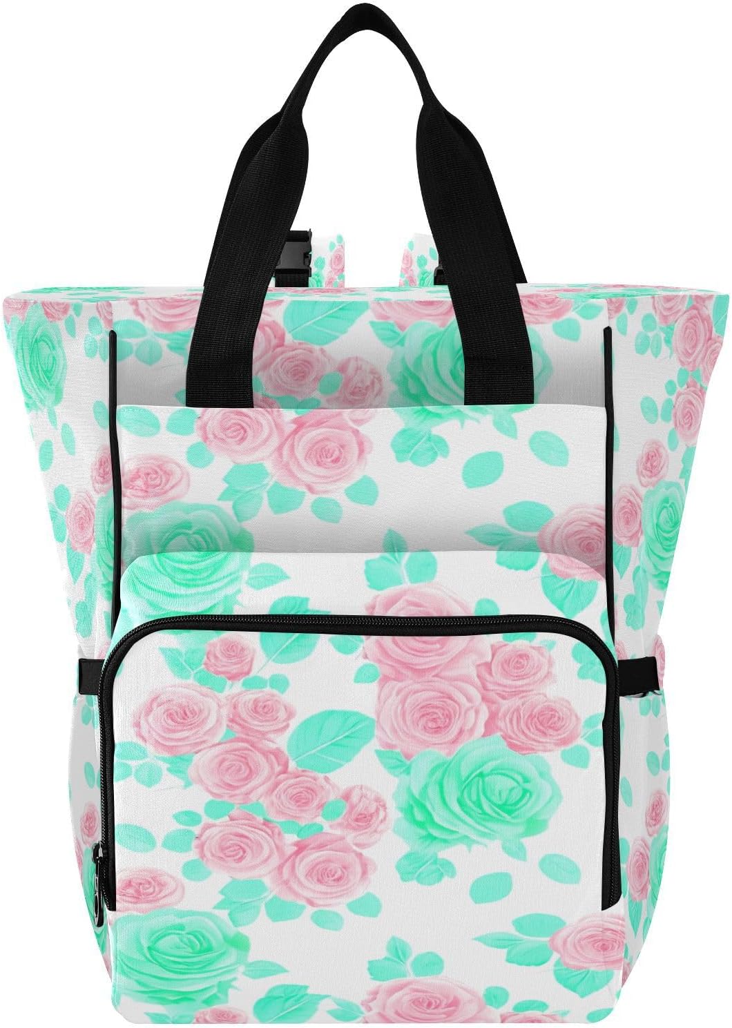 Floral Diaper Bag Backpack Large Capacity Baby Bags Multi Function Travel Backpack Waterproof Changing Bags