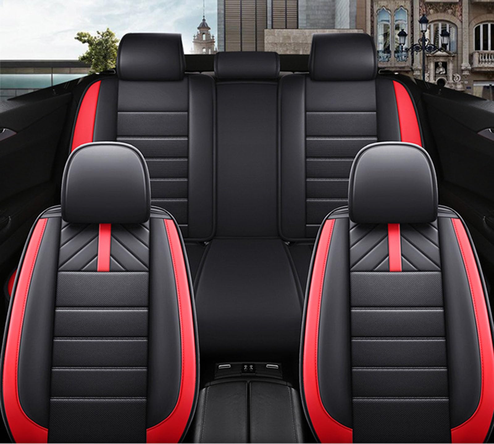 Carseat Sitzschutz, Autositzbezüge Full Set, Auto Seat Covers Vordersitze und Rücken, wasserdichte Autositzabdeckung, Auto Kissen Fit für die meisten Autos,Blau