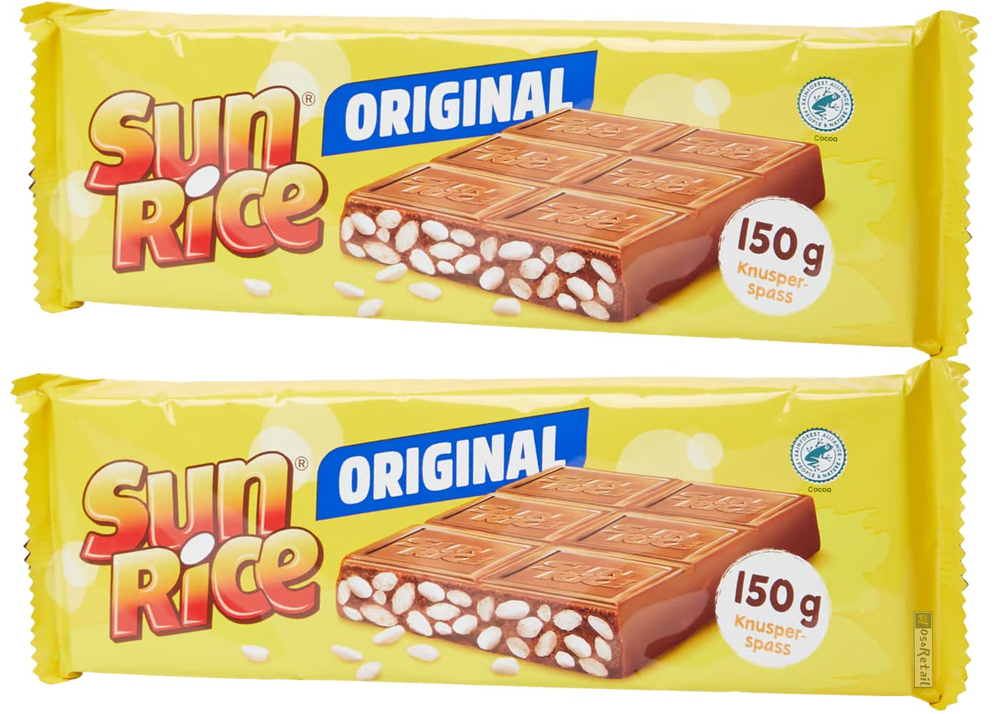 Sunrice Original chocolate bar with puffed rice 150g