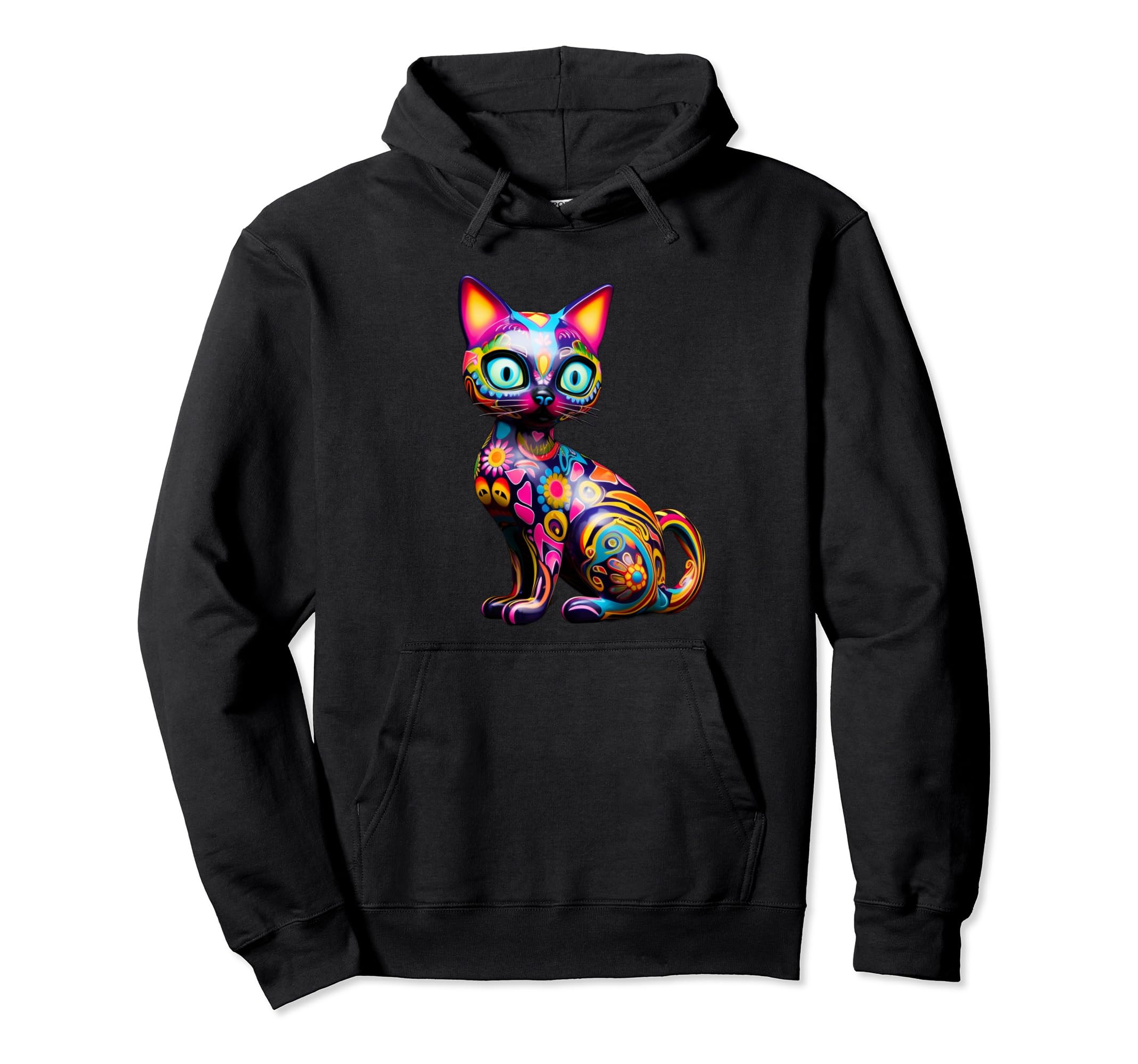 Mexican Alebrije Kitty Pullover Hoodie
