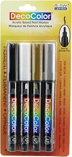 DecoColor Fine Tip Paint Marker Set 4/Pkg - Black, White, Gold And Silver