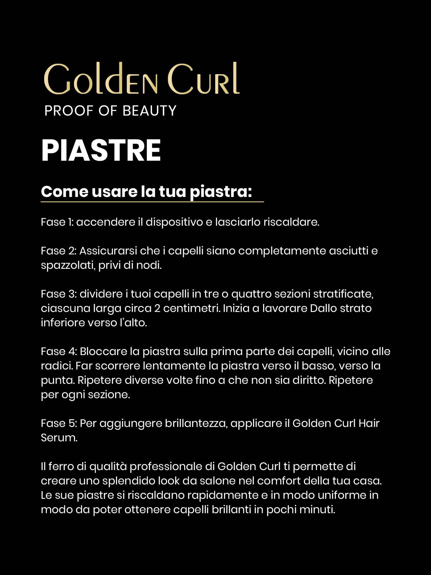 Piastra per Capelli Golden Curl - 5 Anni di Tranquillità - Piastra Professionale 2 in 1 per Lisciare e Arricciare i Capelli - Ferro Hair Straightener Lisciante e a Onde (Rosa Oro)