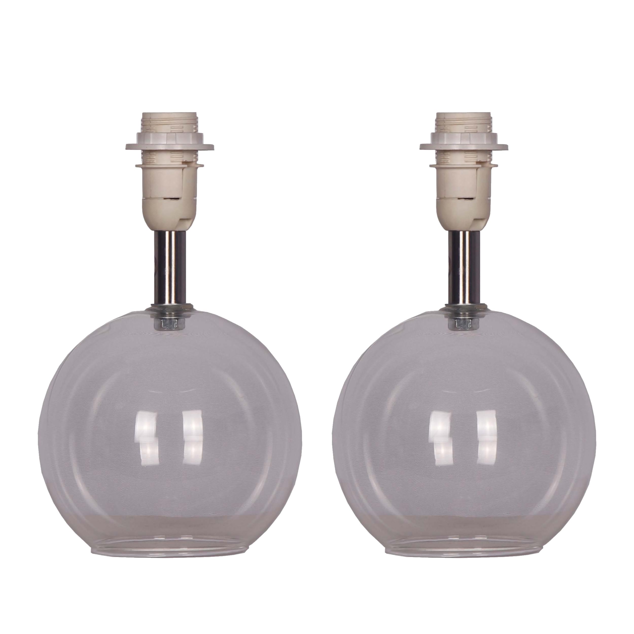 firstchoicelighting Buck - Glass Table Lamp Bases Only Twin Pack
