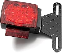 Vista 8 de CZC AUTO Soporte de luz de aluminio para matrícula de remolque con orificio de montaje de luz para remolques camiones (negro)