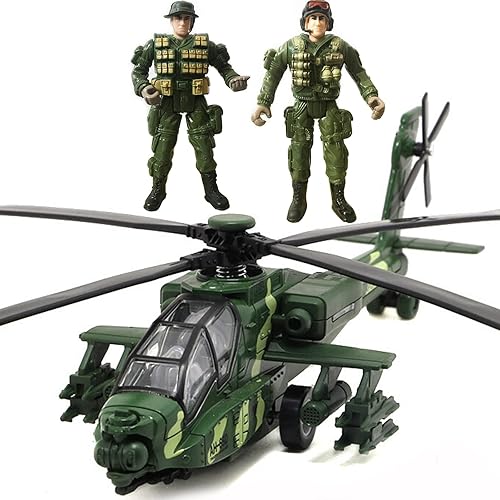 OTONOPI Helicóptero militar con luces y sonidos, modelo de la Fuerza Aérea fundida a presión, regalo de cumpleaños y Navidad para niños y niñas,
