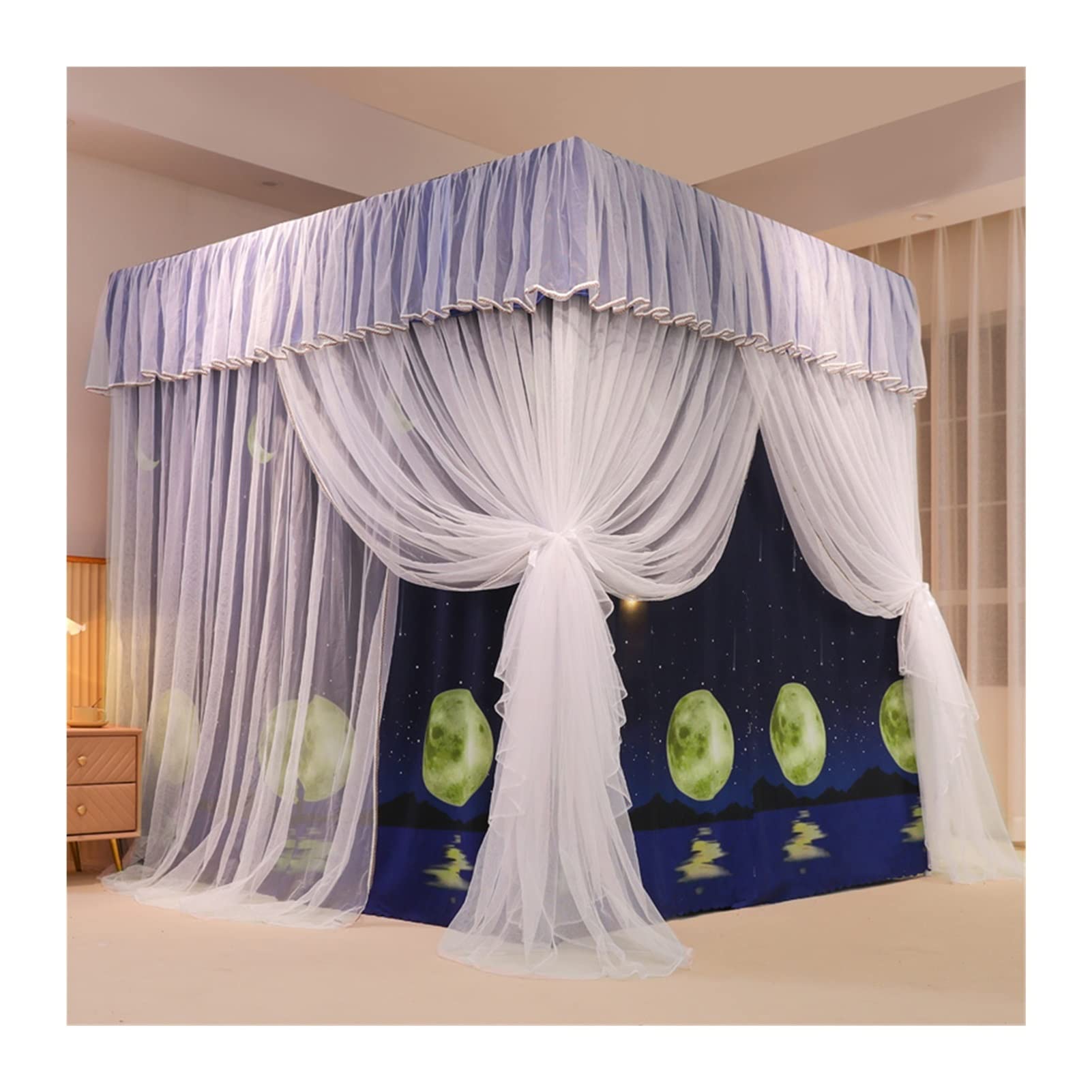Cortinas opacas para cama con dosel 200x220x200 mosquitera universal