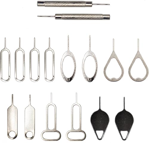 MMOBIEL 16 x Herramienta Universal de Eliminación de Tarjeta SIM Pin Expulsor Compatible con Todos los Smartphones - iPhone, Samsung, Xiaomi, Oppo,
