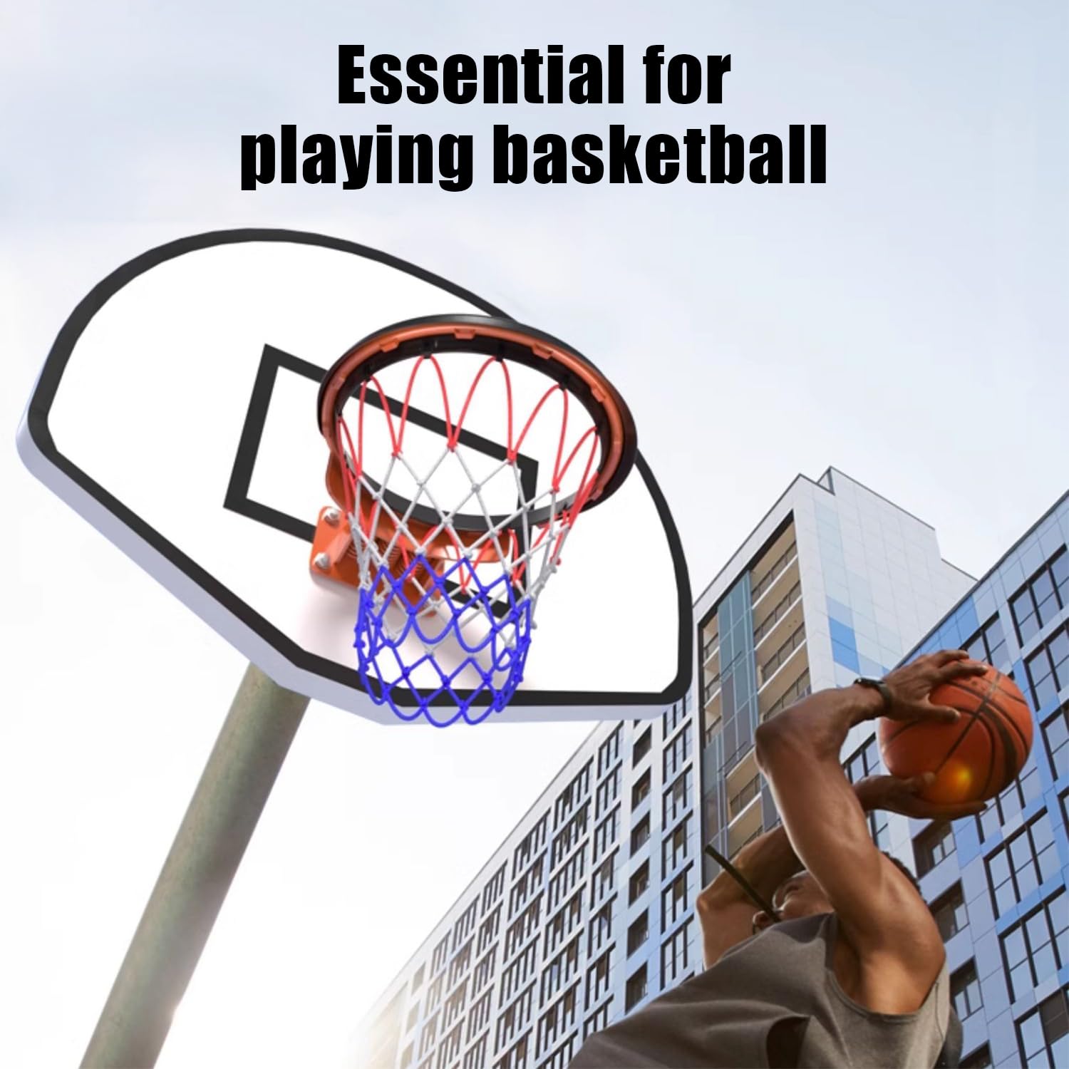 4 reti da basket, rete da basket professionale, rete da basket portatile, adatta per campi scolastici, basket, interni ed esterni (50 cm)