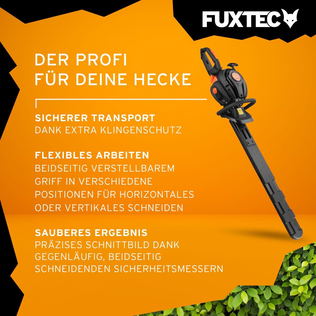 Fuxtec Benzin Heckenschere Profi FX-MHP126 mit XXL-Schwertlänge 800 mm Schwert Freischneider