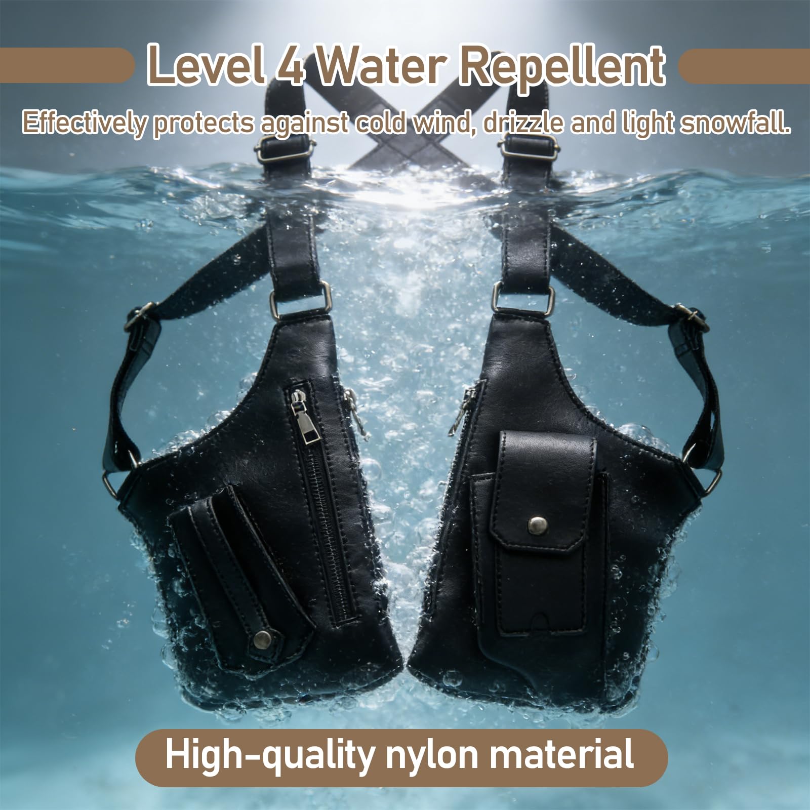 1 Pièce Holster Portefeuille Sacoche Holster Homme Sac A Bandoulière Homme Sac Antivol Résistant Et Durable À L'abrasion Imperméabilité Bandoulière Réglable Grande Capacité Compartiments Multiples