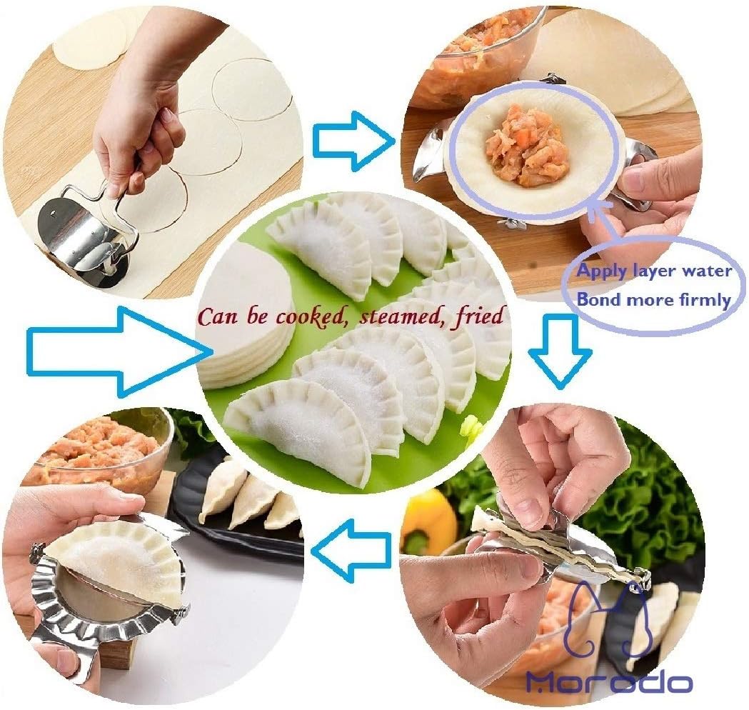 Morodo 9cm Dumplings Pierogies Potstickers Rapid Making Tool Set (1×Dumpling Skin Maker & 2×Dumpling molds)