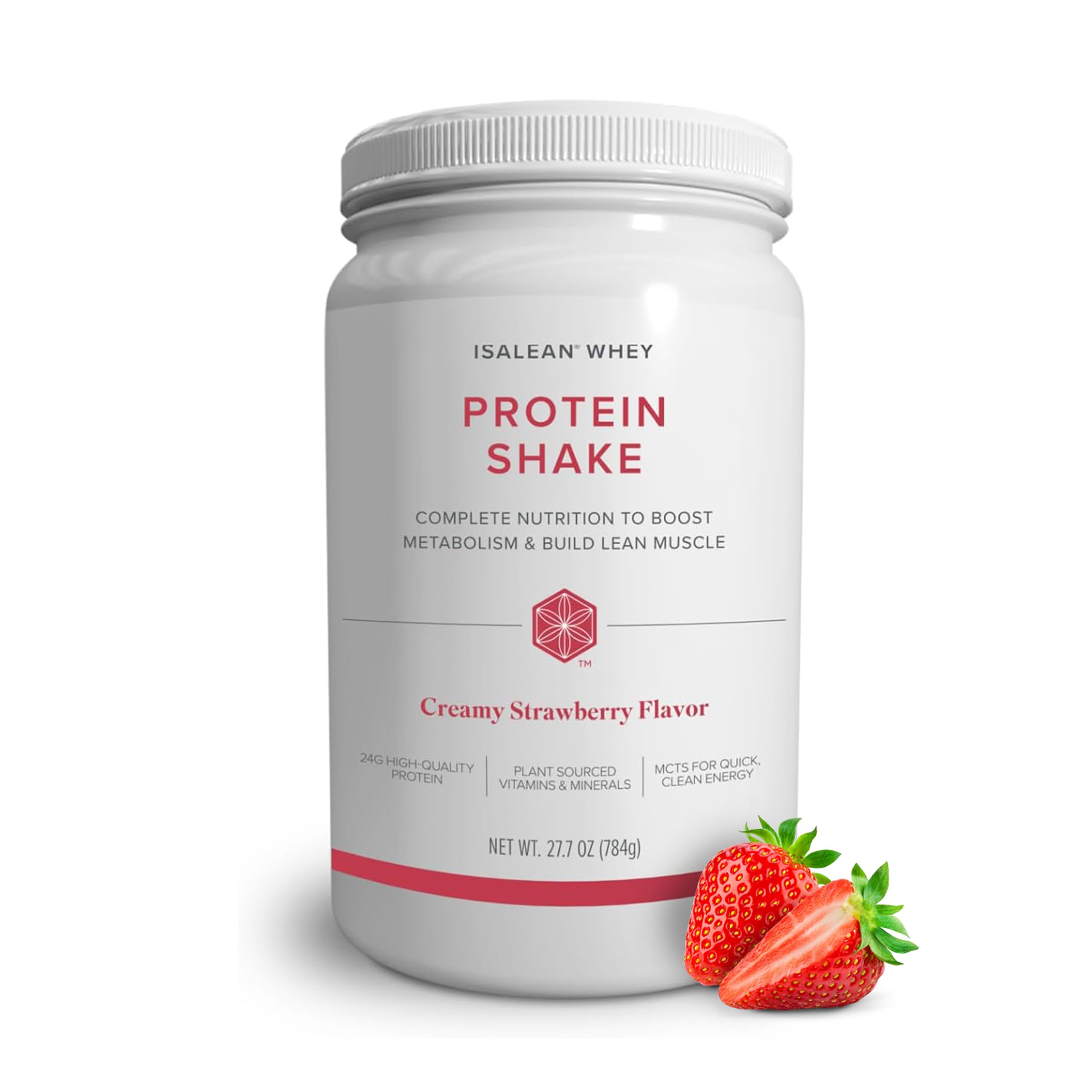 Isagenix IsaLean, 24g Protein Shake, Creamy Strawberry, 27.7 oz