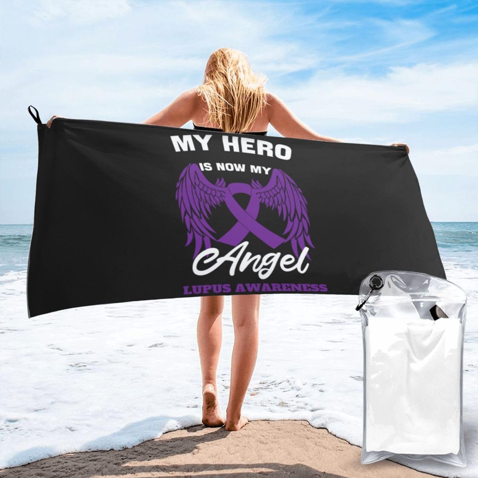 Drap de bain léger Lupus Wing Angel Hero serviette compacte 70x140