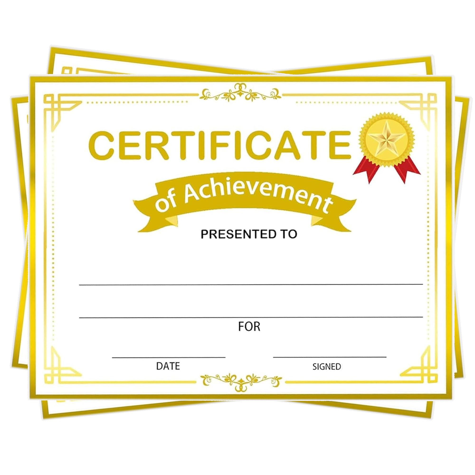 certificate Gold Achievement Awards 30 Pcs Paper Certificates 8.5x11 Inch Graduation Diploma for Students Teachers School Supplies