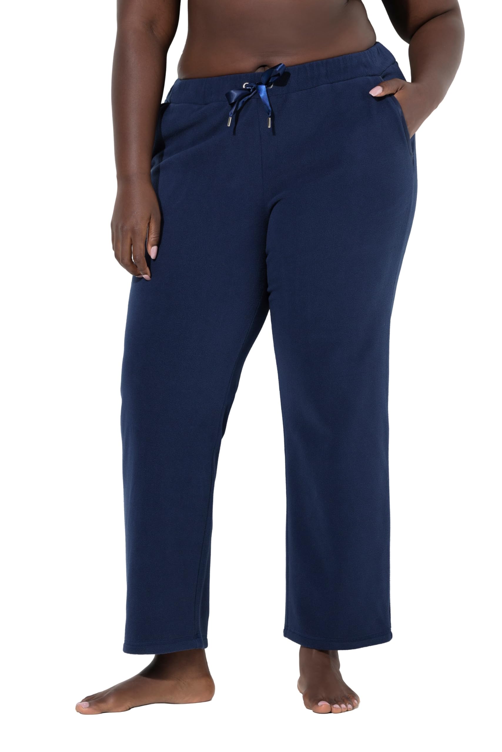 Ulla Popken Damen große Größen Übergrößen Plus Size Loungwear-Hose, Fleece, Elastikbund, recycelt 845219