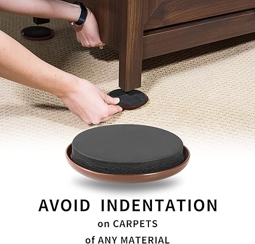 Miniatura 10 de Deslizadores de muebles, 8 unidades de 4 34 pulgadas, redondos, color beige, para alfombras, almohadillas de muebles resistentes, deslizadores de