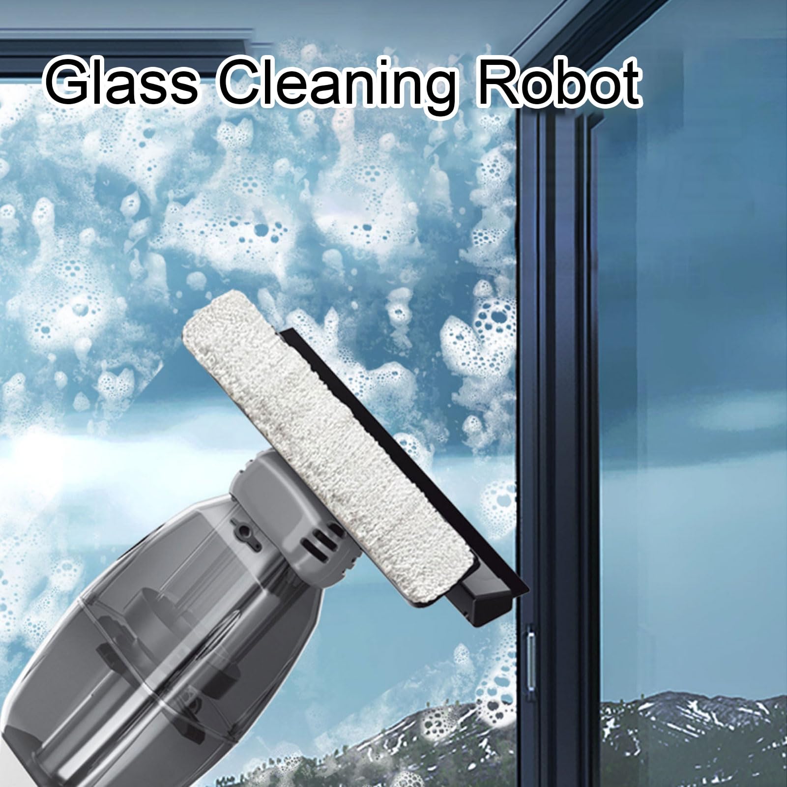 Yctze Kabelloses Fensterreinigungsgerät, Elektrisches Fenstersauger-Rakel-Set mit Sprühflasche, Antibeschlag-Reinigungsroboter, Glasreinigungsgerät für Spiegel, Glastüren und Dusche