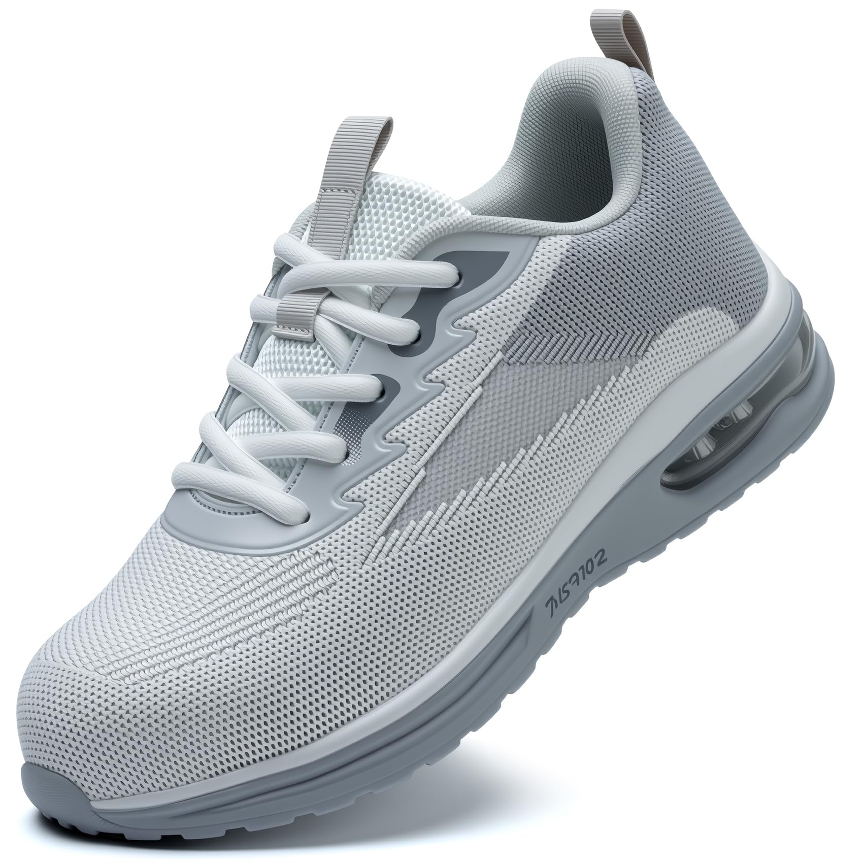 LANSNBO Steel Toe Shoes for Women Lightweight Breathable Safety Work Sneakers Non Slip Puncture Proof Utility Slip On Footwear for Industrial Construction