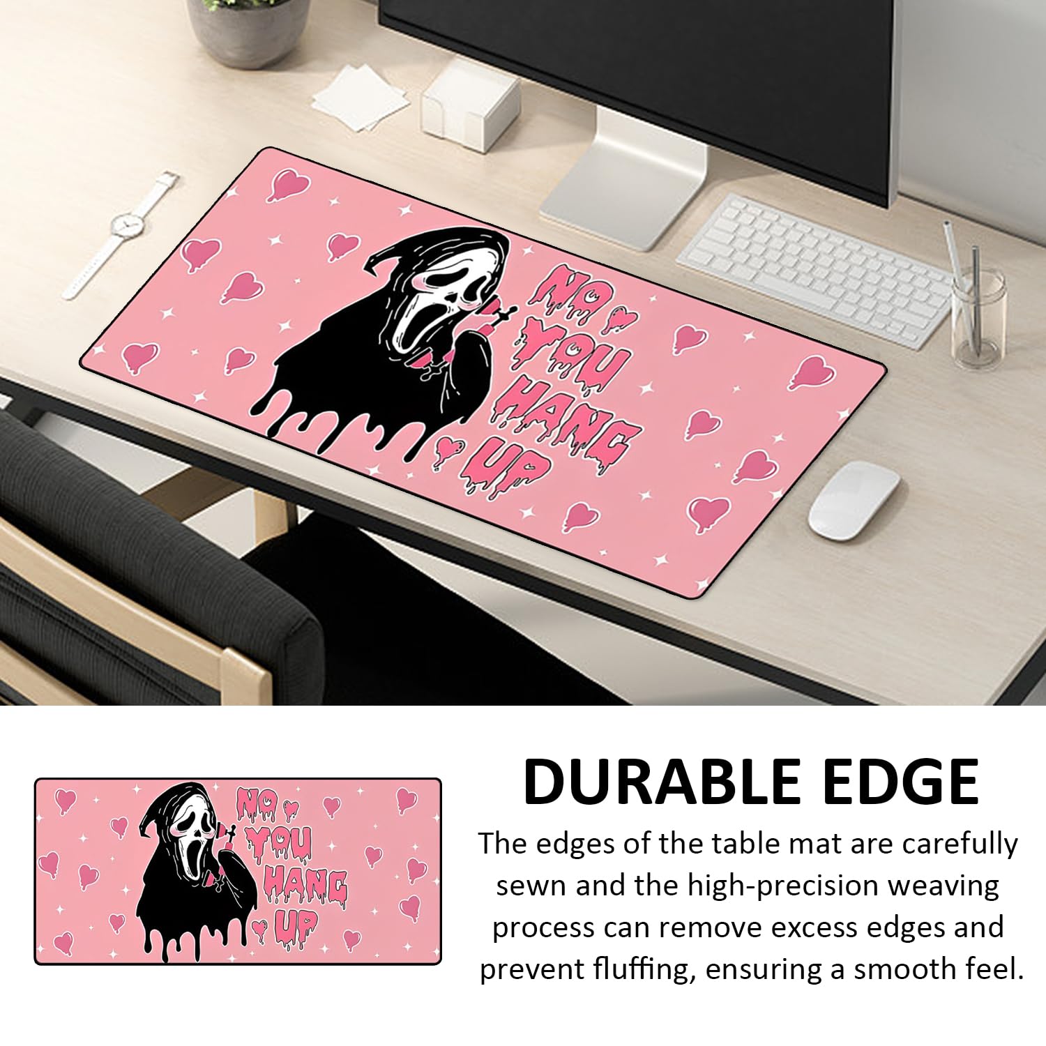 Sous-Main Bureau, 90 X 40cm Tapis De Souris Marbre Design