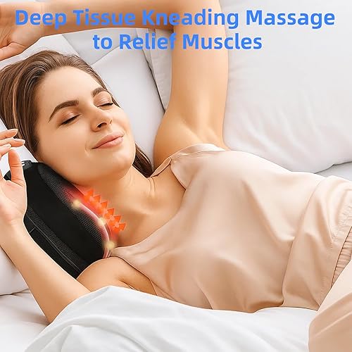 Miniatura 3 de Shiatsu Masajeador de espalda para aliviar el dolor de tejido profundo, con calor inalámbrico portátil masajeador de espalda y cuello, amasado 3D,