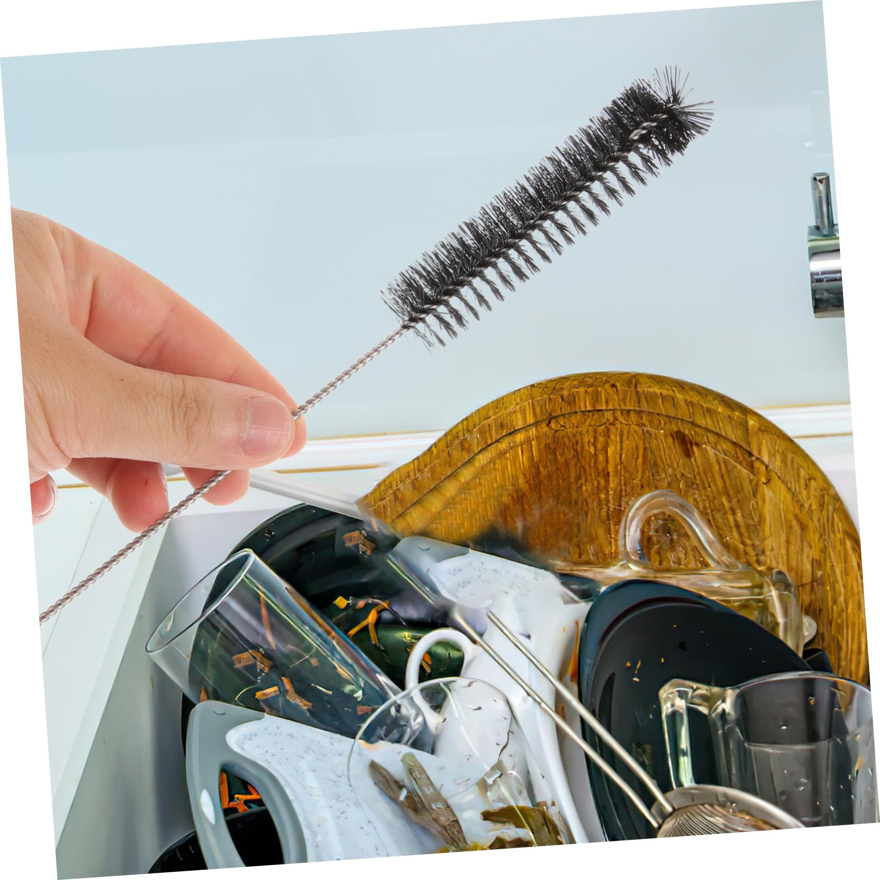 Unomor 1 Set Drinking Straw Cleaner Black Nylon Test Tube Cleaning Brush Cleaning Supply Bottle Cleaner