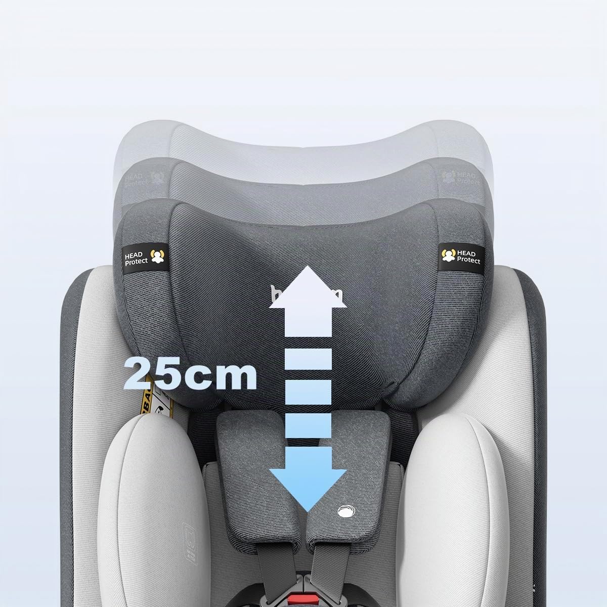 Heekin siège auto bébé 360 pivotant ISOFIX+TopTether 0-36kg 0-12ans Gris
