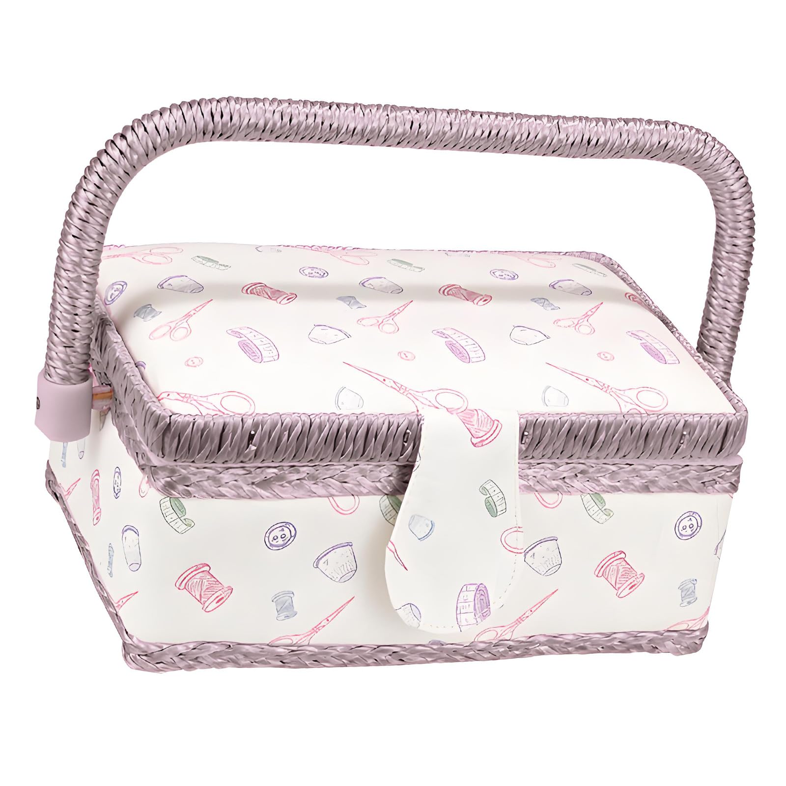 our fave Wooden Frame Fabric Handled Needlework Organizers with Spacious Interior and Fasteners for Sewing Supplies Large Capacity Needlework Planner Ending Needle Case