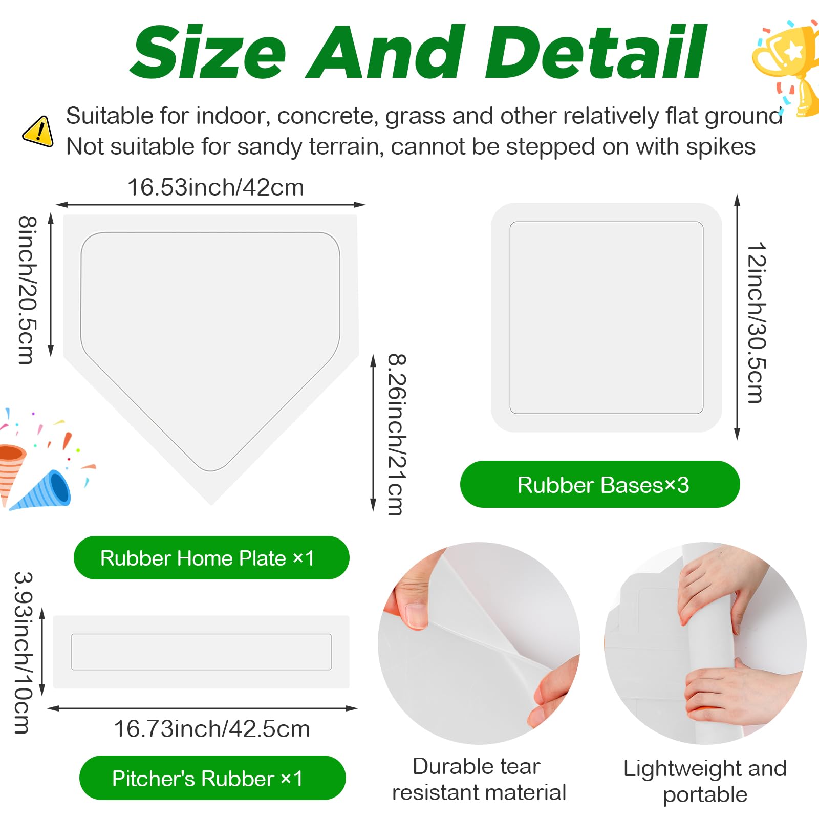 Jenaai 18 Pcs Sports Kickball Set Includes 10 Inches Playground Ball 5 Rubber Throw Down Bases Ball Pump Scoreboard Net Bag 10 Foul Line Cones for Kids Adults Playground School Backyard Game (Blue)