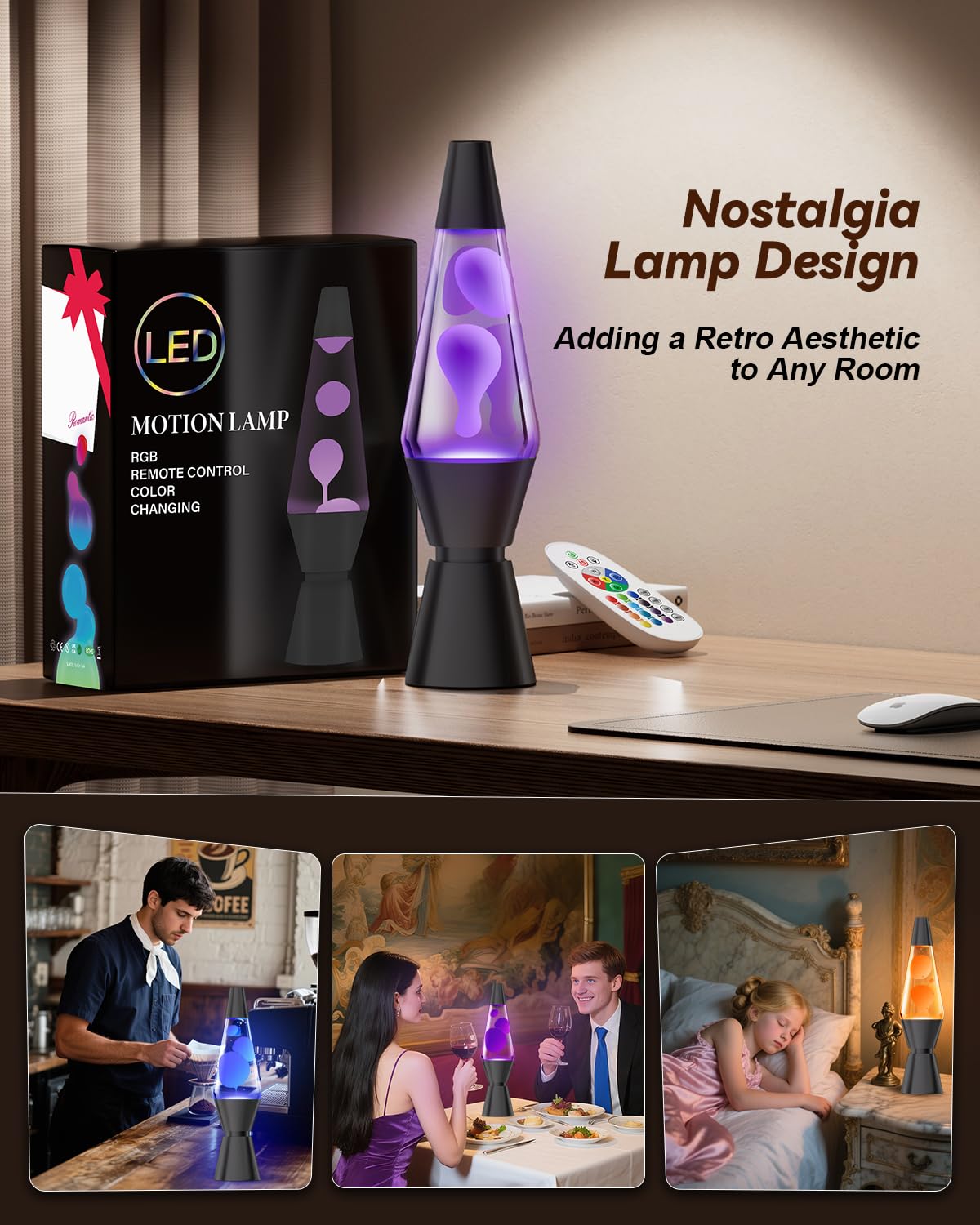 AONESY Lampa lawowa XXL, 17 zmiennych kolorów, możliwość regulacji: lampa lawowa, duża, z pilotem zdalnego sterowania, duża, dla dzieci i dorosłych, czarna, 37 cm, czarna