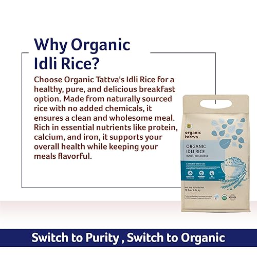 Miniatura 6 de Arroz Idli orgánico envasado en paquete al vacío de 10 libras
