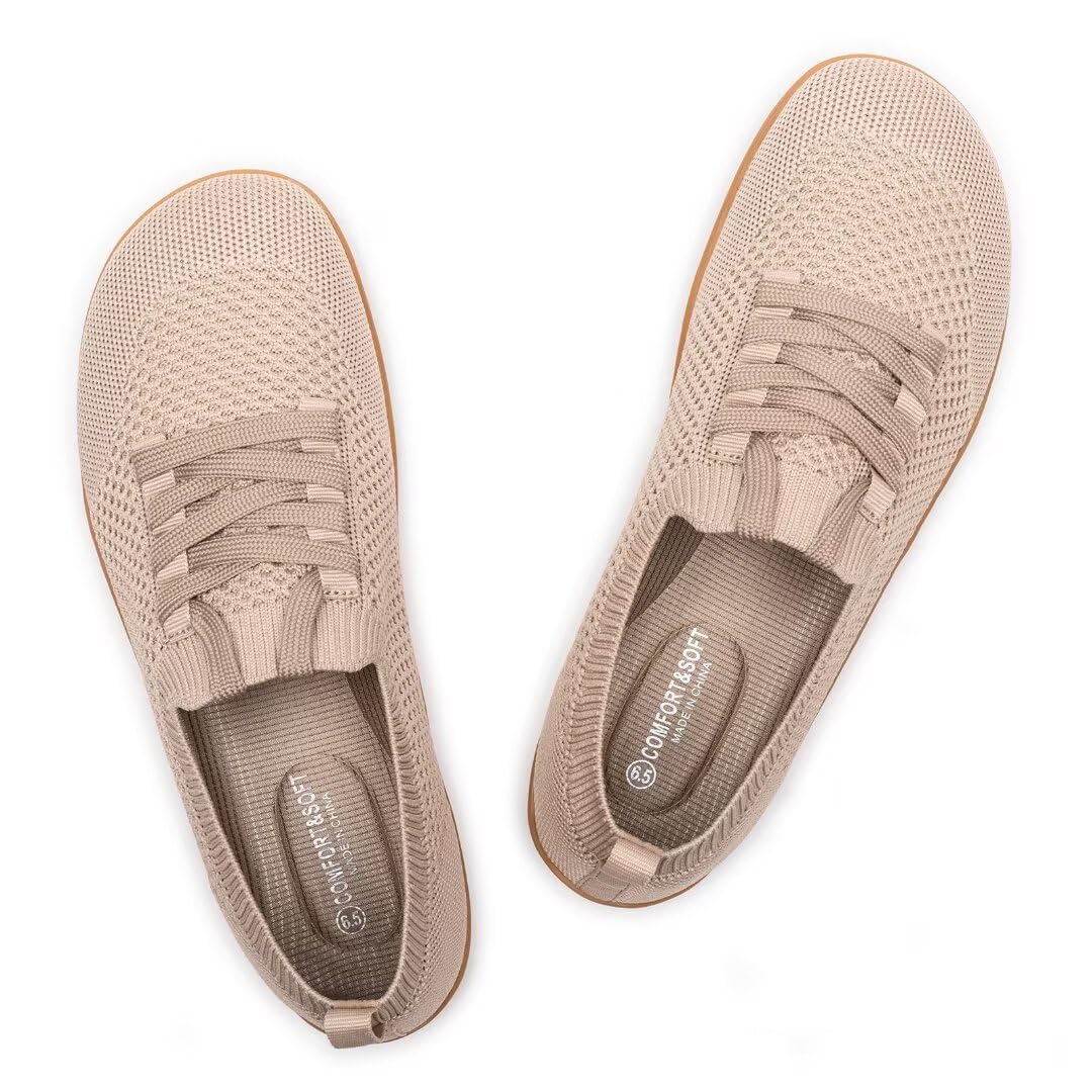 Frank Mully Womens Walking Shoes Wide Toe Box Barefoot Shoes Knitted Fashion Sneaker with Arch Support