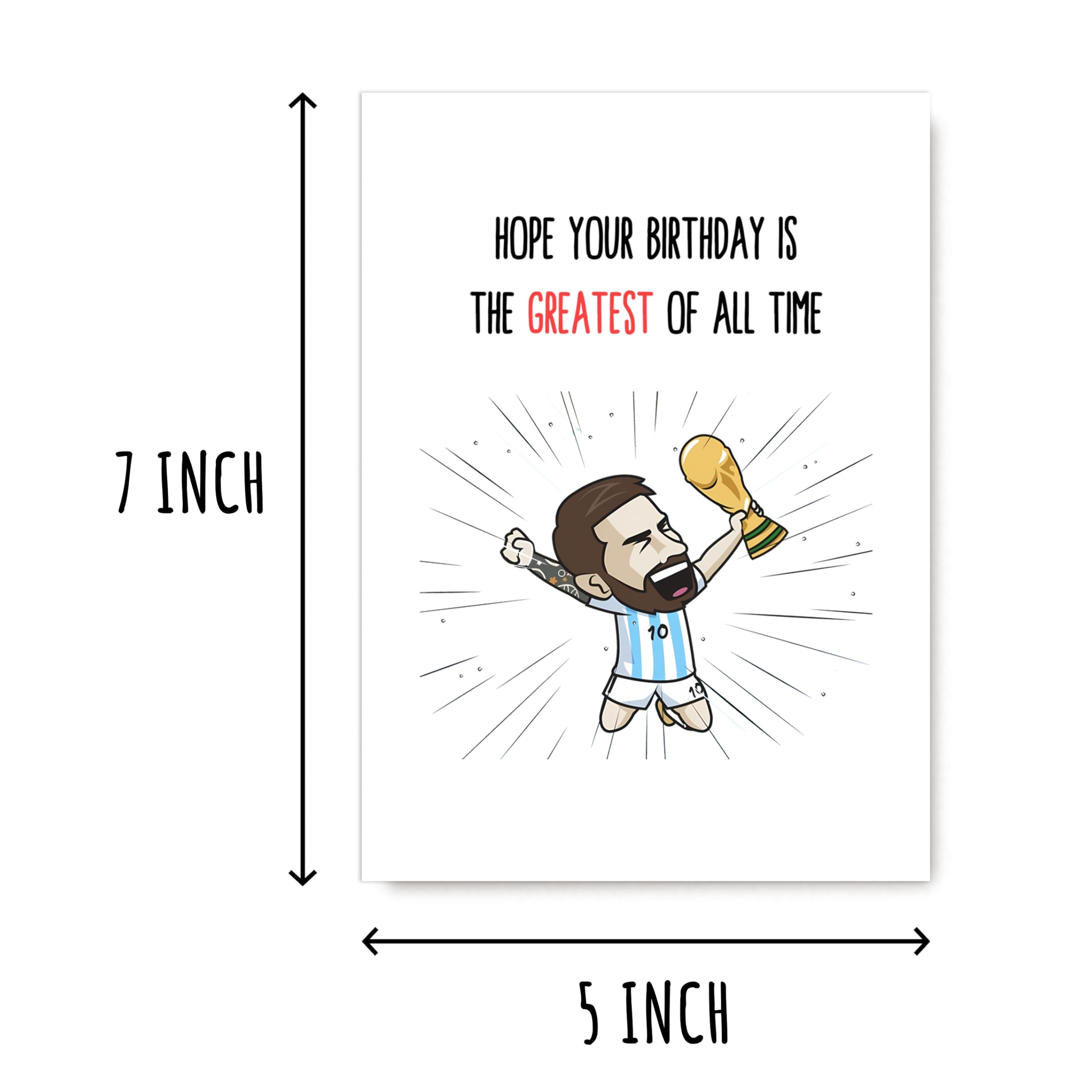 Hope Your Birthday Is The Greatest Of All Time Card - Messi Birthday - Soccer Card - Football Card - World Cup Card