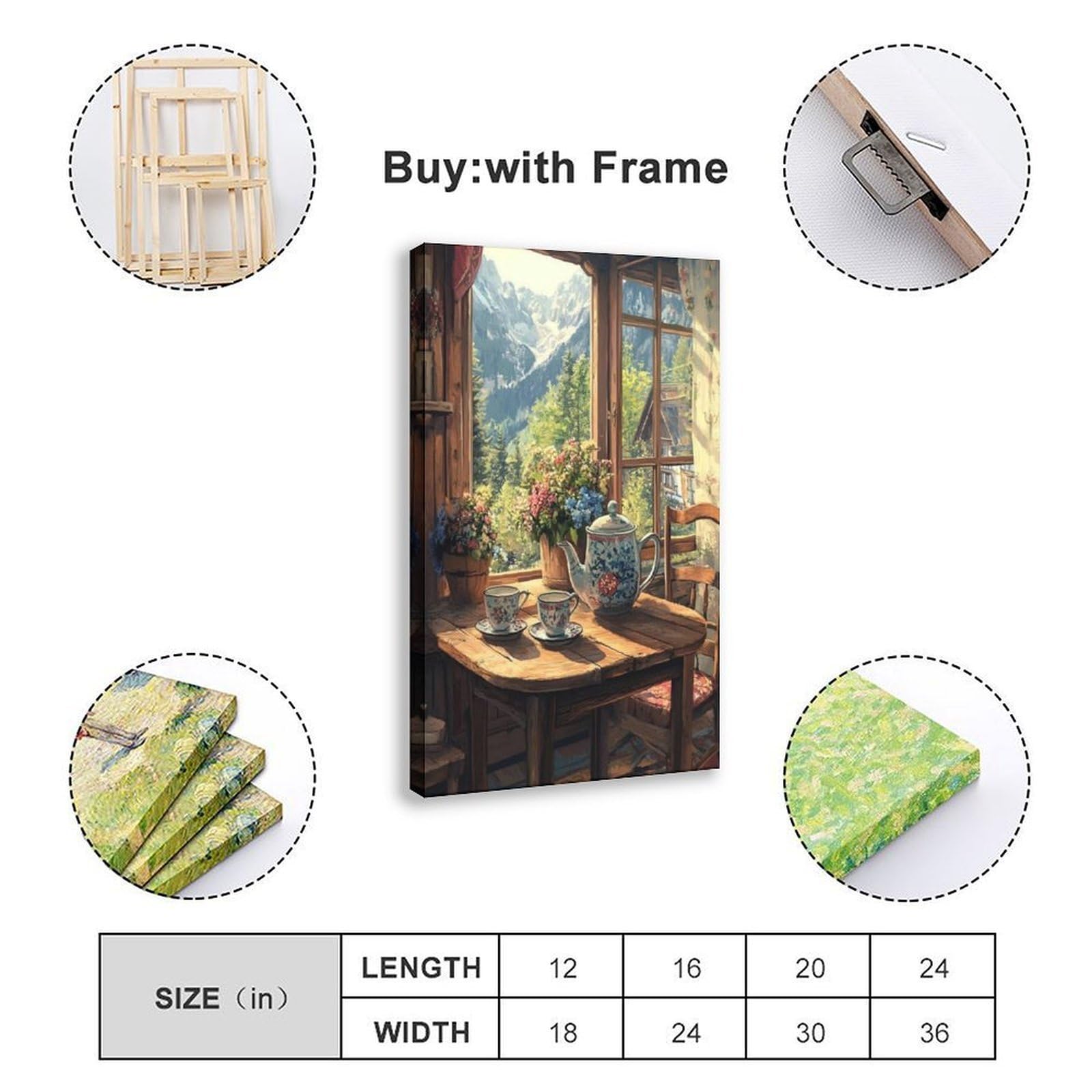 UTGN Teeservice Aus Den 60er Jahren Leinwandposter Schlafzimmer Dekor Landschaft Dekor Geschenk 50 x 75 cm