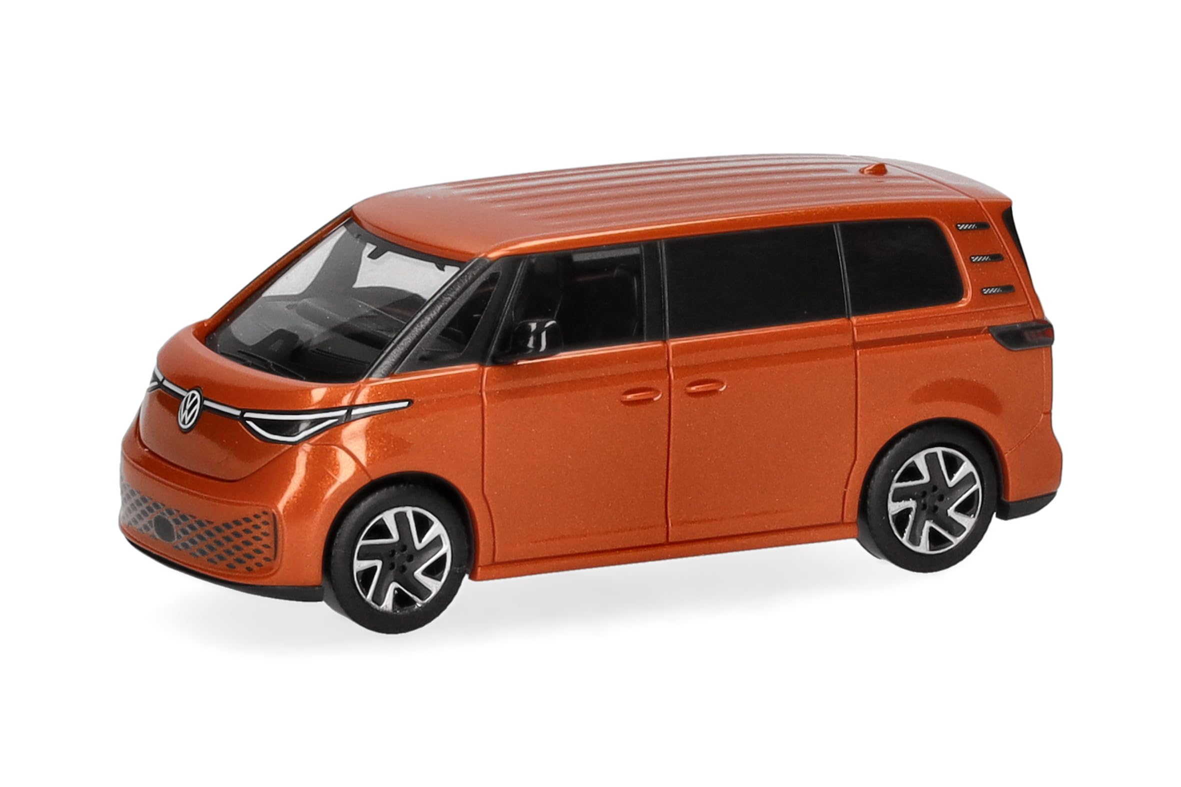 Herpa model car VW ID. Buzz, energetic orange metallic, miniature in scale 1:87, collector's item, Made in Germany, plastic model