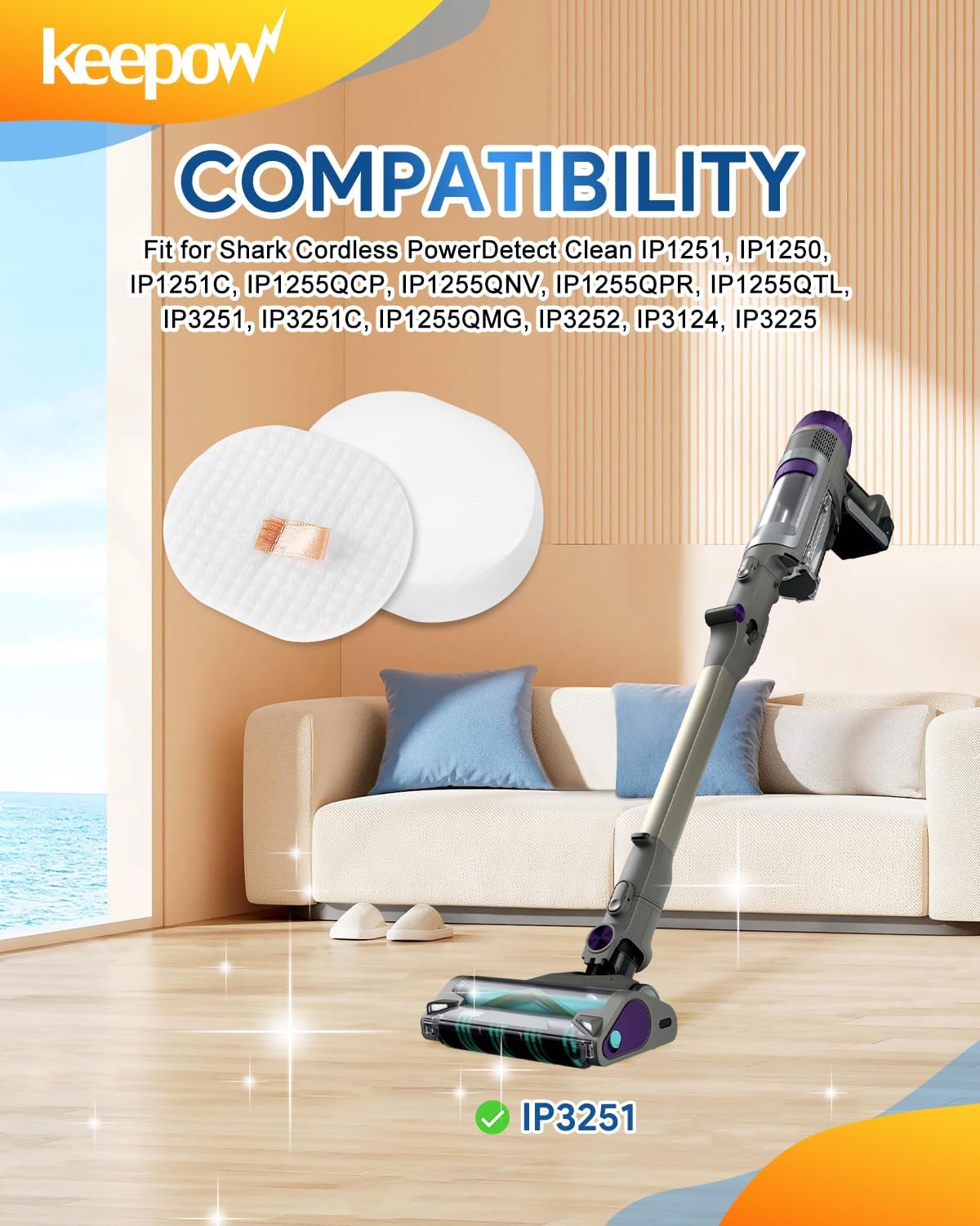 KEEPOW Vacuum Filters Compatible with Shark Cordless PowerDetect Clean image 2
