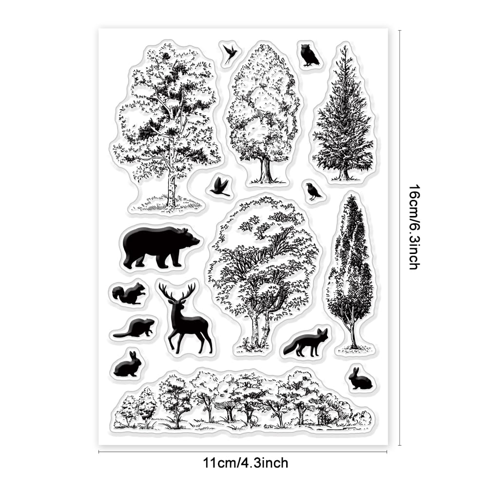 Retro Birds & Flowers Clear Stamps - Vintage Style Silicone Stamps For Card Making