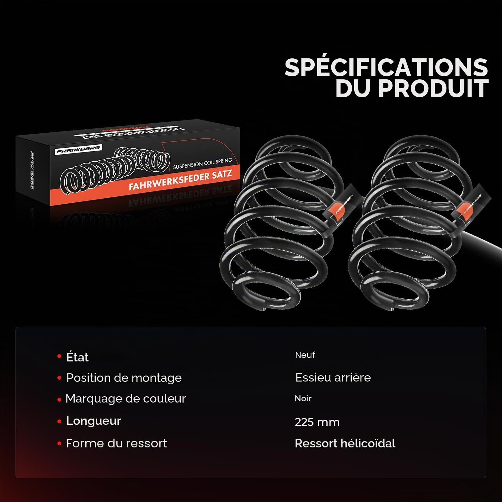 Frankberg 2 ressorts de suspension, essieu arrière 7700839337