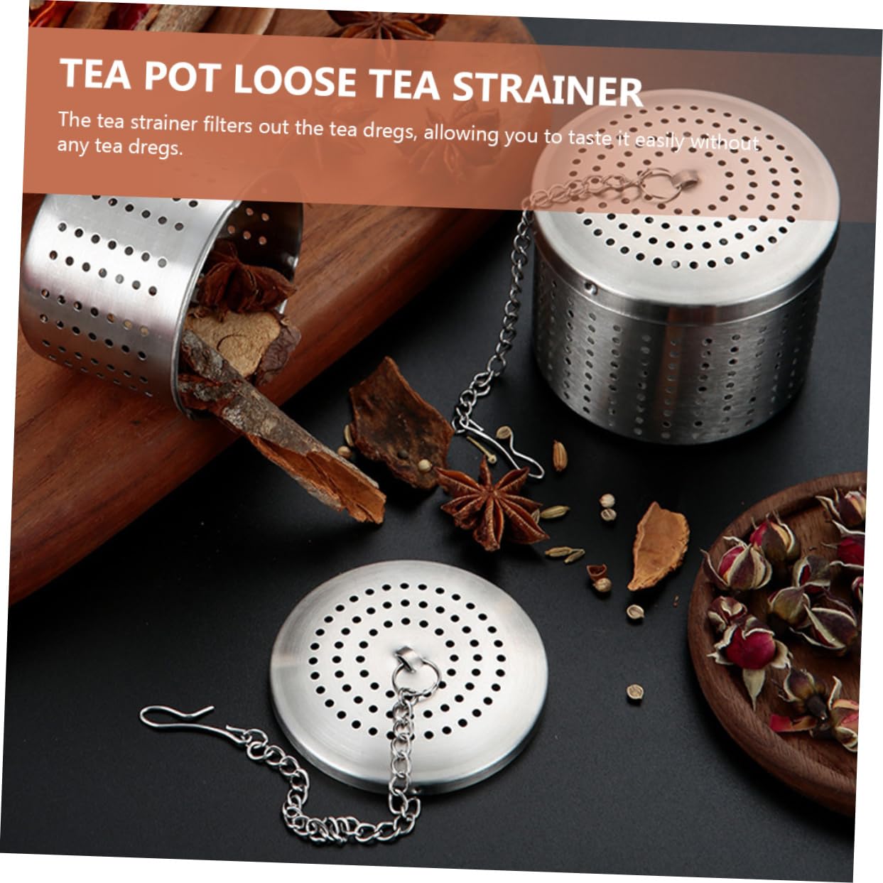 PRETYZOOM 3 Juegos Colador De Té De Acero Inoxidable Difusor De Té Infusor De Té Manejar Con Infusor Bol Filtro De Té Colgante Té De Hojas Sueltas Más Empinado Práctico Porta Té 2 Piezas * 3