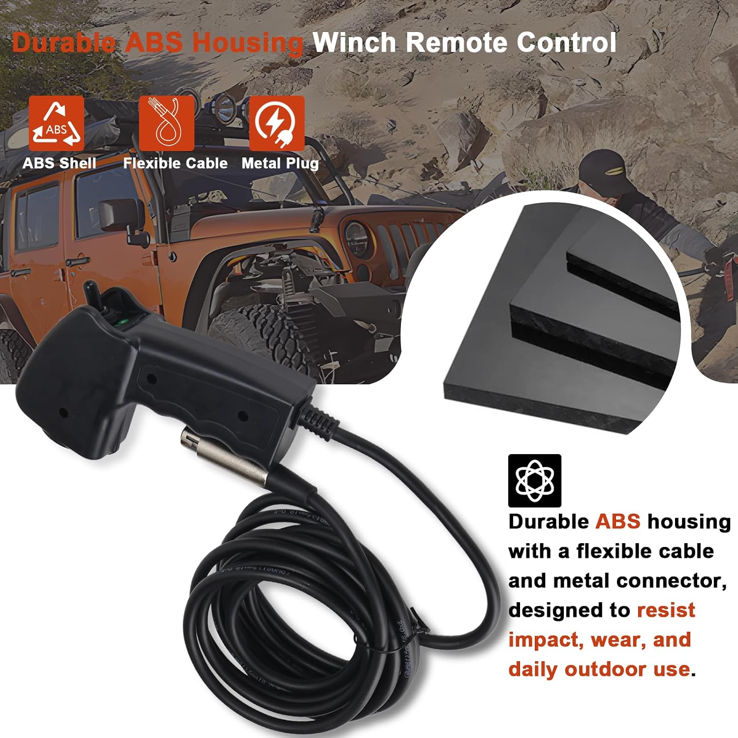 SB97495-50 Remote Control Winch Replacement Fit for Smittybilt XRC Gen 2 9500lb 12000lb & X2O Gen 2 Winches, Compatible with XRC8 XRC10 XRC12 XRC15, Replace# 97495-50