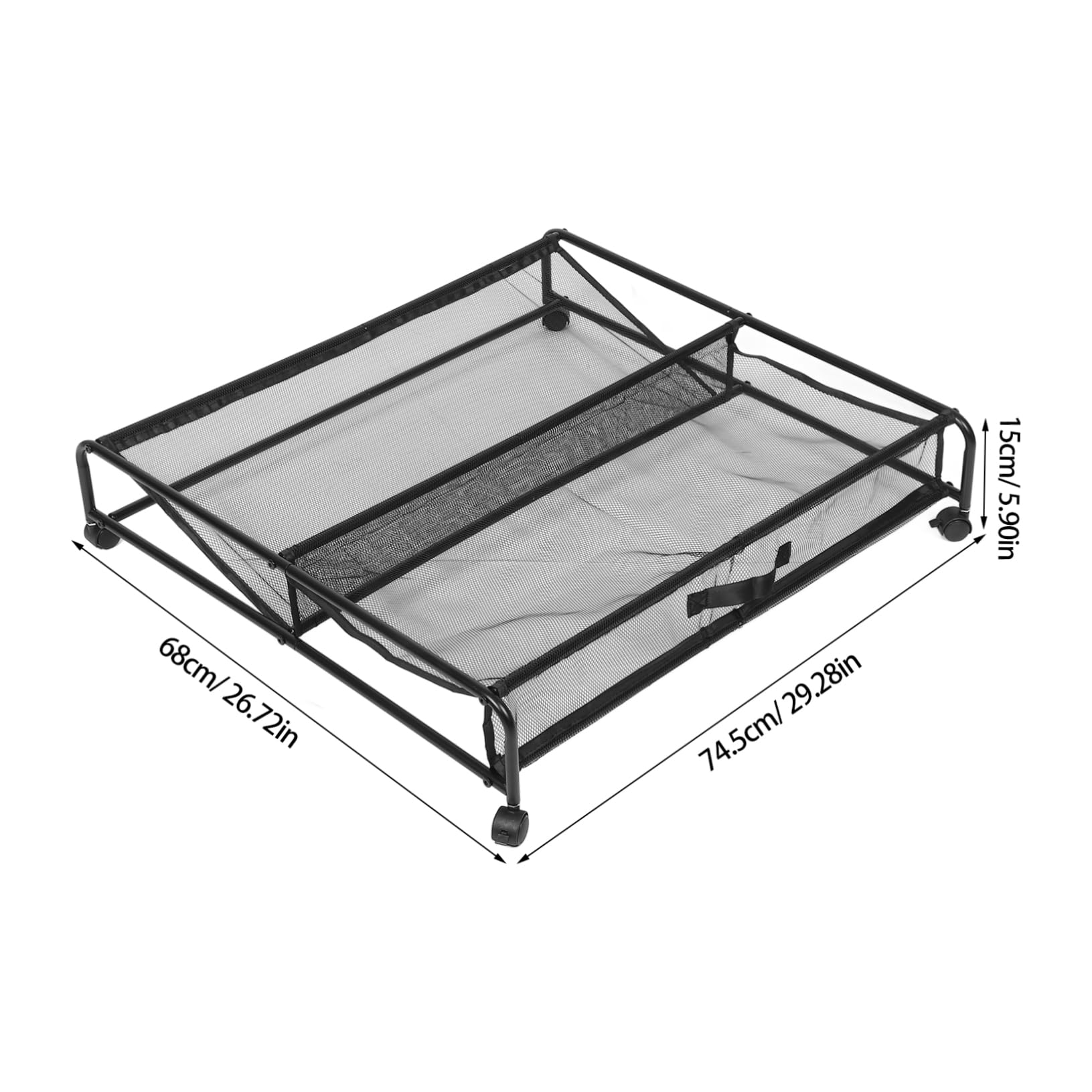 MAGICLULU Contenitore Sottoletto con Ruote, Scarpiera in Ferro con Rete Traspirante, Facile da Montare, per Scarpe e Oggetti Sotto Letto