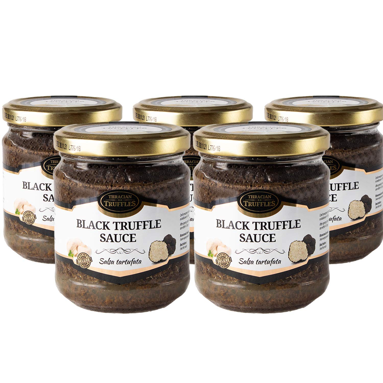 Truffe d'été noire Gourmet Tuber aestivum Pâtes, idéales pour la viande, pain grillé, omelettes, pâtes, risotto, sushi (5 x 170g)
