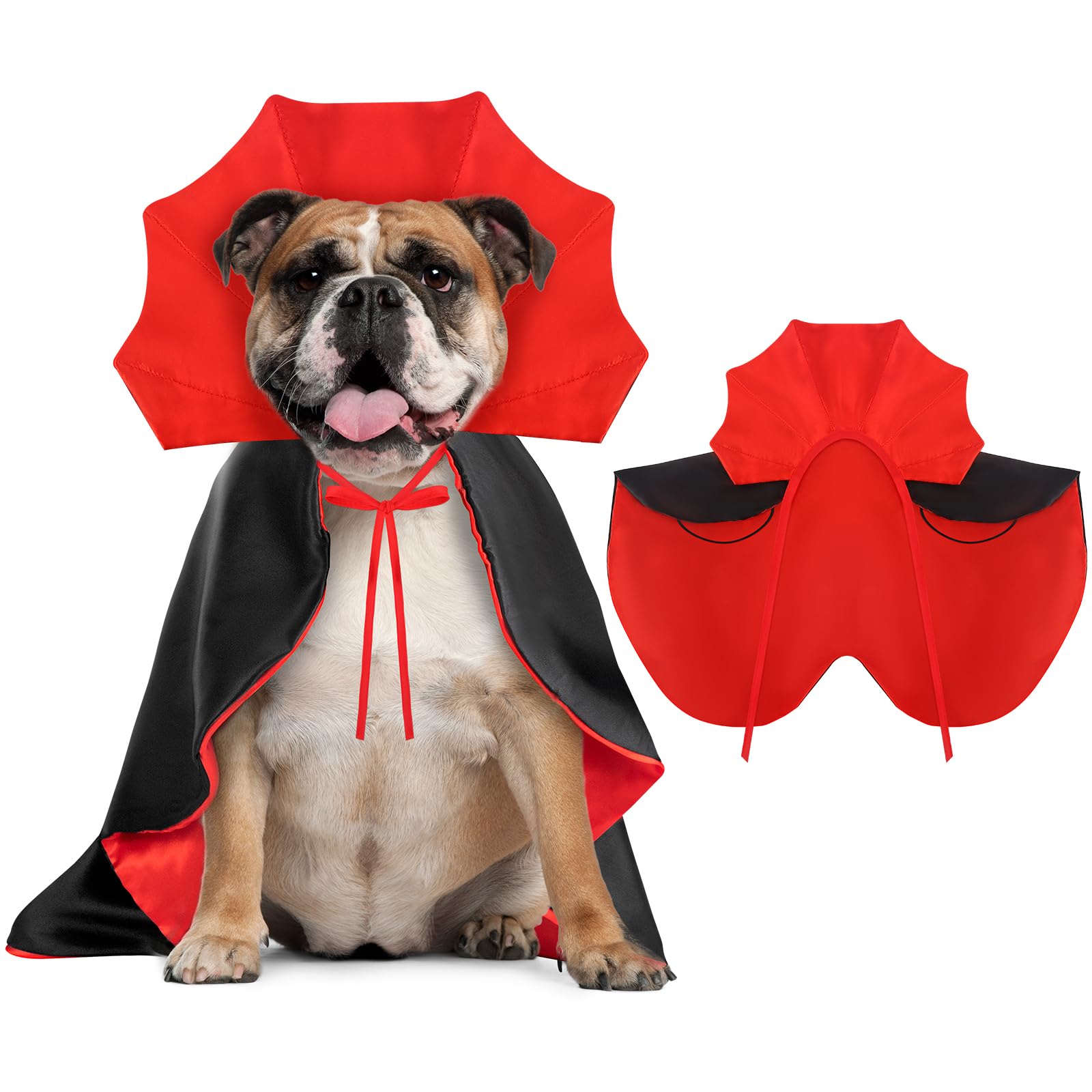 Dog Halloween Costumes, Dogs Vampire Costume Devil Cloak Costume Vampire Cloak Cape, Costumes for Small, Medium, Large Pets (Medium)
