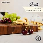 American Black Walnut Cutting Board - 15.7 x 10.2 Inch (ExtraThick 1.7") Hardwood Butcher Block, Charcuterie, Heavy Duty End Grain Wood Chopping Board with Juice Groove & Handle (Oil & Plate Included)