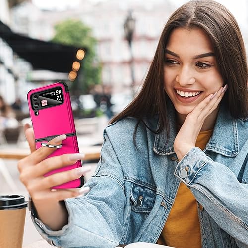 Miniatura 8 de BENTOBEN Funda para Samsung Galaxy Z Flip 3, Z Flip 3 5G, resistente 2 en 1, de cuerpo completo, resistente a los golpes, con anillo, para niñas,