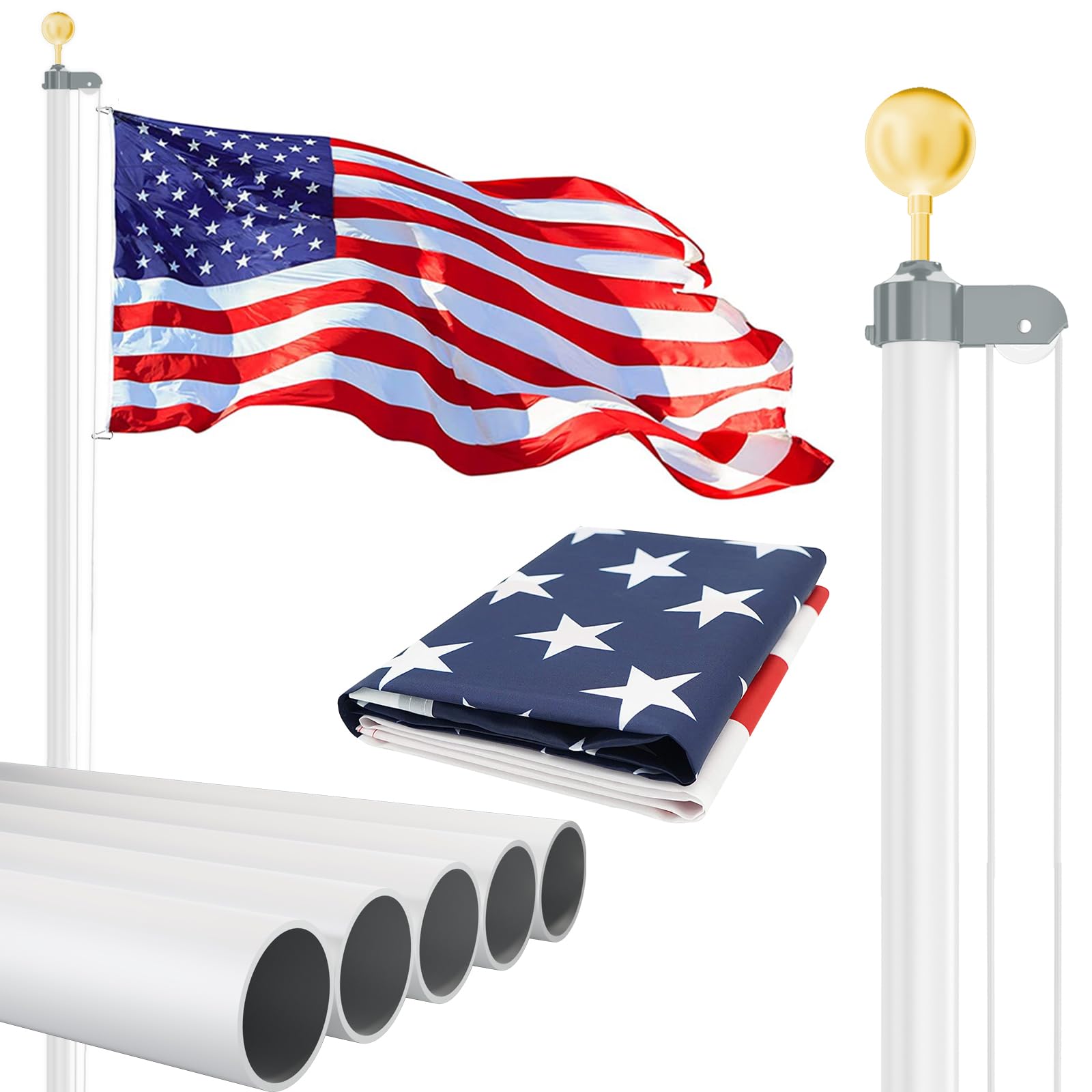 NELXINJO 25FT Flagpole