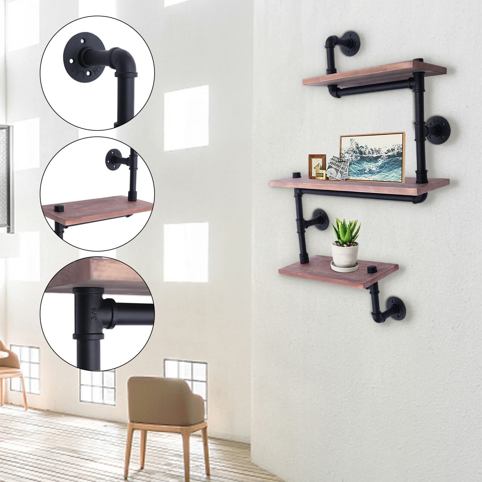 Wandkast Montessori Walnoot - Wandkastje Hangend – Hangkast – Wandrek Hout – Wandrek Boek - Boekenrek Wand – Boekenrek Kind